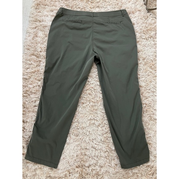 Chicos Olive Green Ankle Pants Size 3.5 Side Zip Embellished Casual - Picture 5 of 10